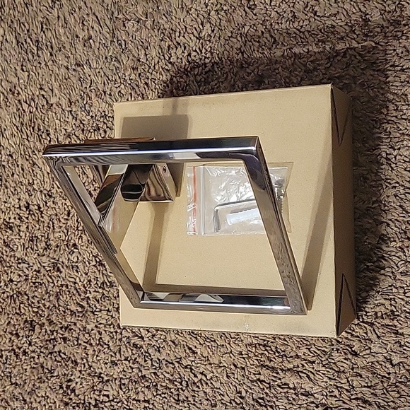 Stainless Steel Chrome Wall Mounted Square Bathroom Towel Holder - Picture 8 of 8